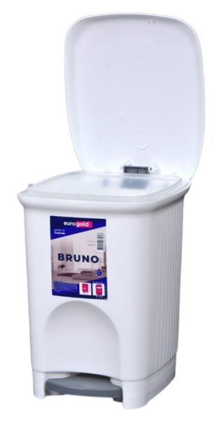 Відро для сміття з педаллю Eurogold Bruno біле 16л 048060    фото