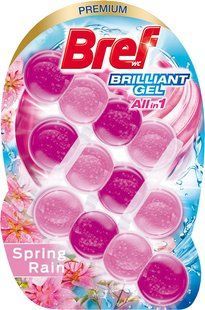 Засіб для чищення унітазу Bref Brilliant Gel All in 1 Весняний дощ, 42 г х 3 шт 042921    фото