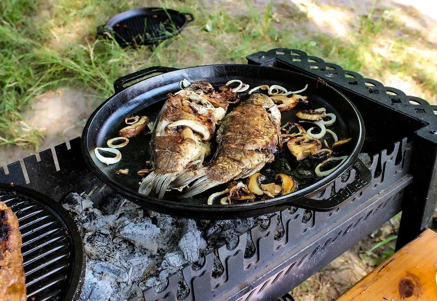 Казан чавунний азіатський з кришкою-сковородою 12 л 048816    фото