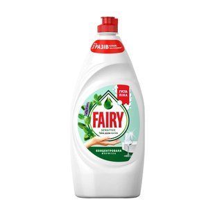 Засіб для миття посуду Fairy Sensitive Чайне дерево та м'ята, 0.9 л 054593    фото