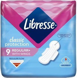 Гігієнічні прокладки Libresse Classic protection regular, 9 шт 044732 фото