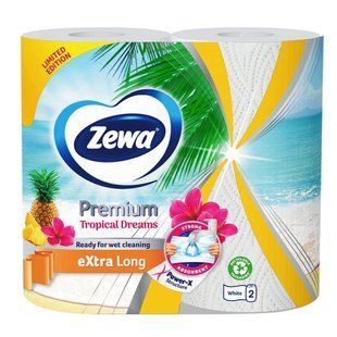 Рушники паперові Zewa Premium Extra Long 2-шарові, 2 рулони 120 відривів 041475    фото