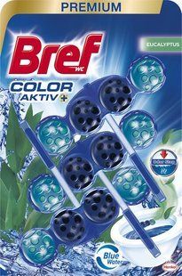 Туалетний блок для унітазу Bref Color aktiv Евкаліпт, 50 г х 3 шт 037495    фото