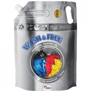 Гель для прання WASH & FREE Універсальний  2 л 051407    фото