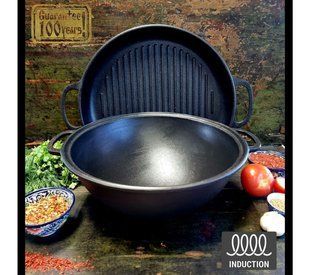 Казан узбецький 8л з кришкою-сковородою гриль Т405СРGr 054735    фото