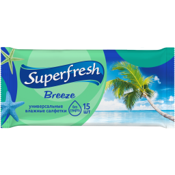 Superfresh вологі серветки 15 шт Морський бриз 048051    фото