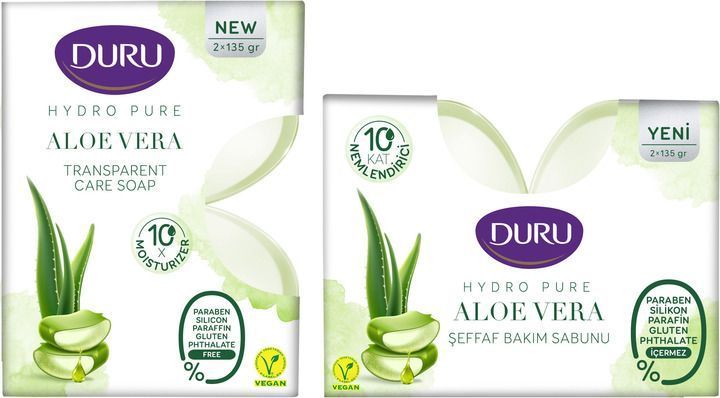 Косметичне мило Duru Hydro Pure з екстрактом Алое Вера 2 х 135 г 051578    фото