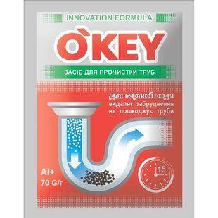 Засіб для прочищення труб O'KEY для гарячої води 70 г 045705 фото