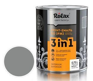 Грунт-емаль по іржі алкідно-уретанова "3в1" 0.75л сіра 402 Ролакс 033225    фото