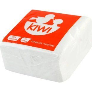 Серветки столові 1-шарові білі KIWI 900 шт. 026997    фото
