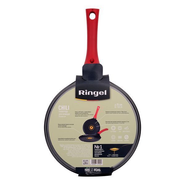 Сковорідка RINGEL Chili для млинців 25 см (RG-1101-25) 043249    фото