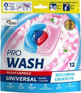 Капсули для прання Pro Wash Весняна свіжість 12 шт 050740    фото