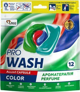 Капсули для прання Pro Wash Color Ароматерапія 12 шт 050741    фото