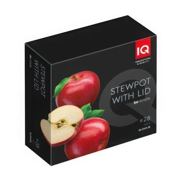 Сотейник IQ Be Simple алюмінієвий 28 см (4.0 л) з кришкою (IQ-2149-28) 054716    фото