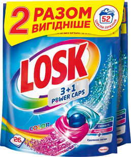 Капсули для прання Losk Тріо-капсули Колор 26+26 шт 047592    фото