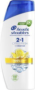 Шампунь проти лупи та бальзам-ополіскувач 2 в 1 Head & Shoulders для жирного волосся Цитрусова свіжість 625 мл  050355 фото