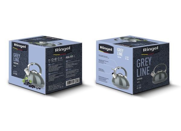 Чайник RINGEL Grey line 3.0 л (RG-1008) 046726    фото