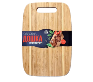 Дошка обробна бамбукова 30*20*1,7 см з отвором (8861) 039639    фото