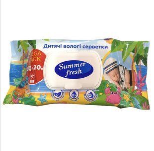Серветки вологі Summer Fresh 120 шт. 046593    фото