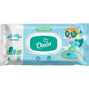 Вологі серветки для дітей Dada For Boys 120 шт 050124    фото