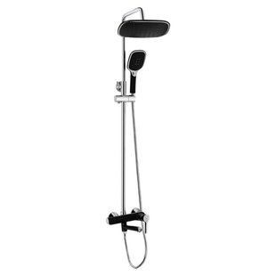 Душова система універсальна Grand на три споживача (з виливом) QTGRABCR1004 Chrome/Black Qtap 050191    фото